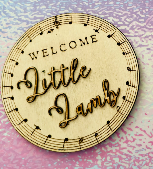Birth Announcement Disc - "Welcome Little Lamb"